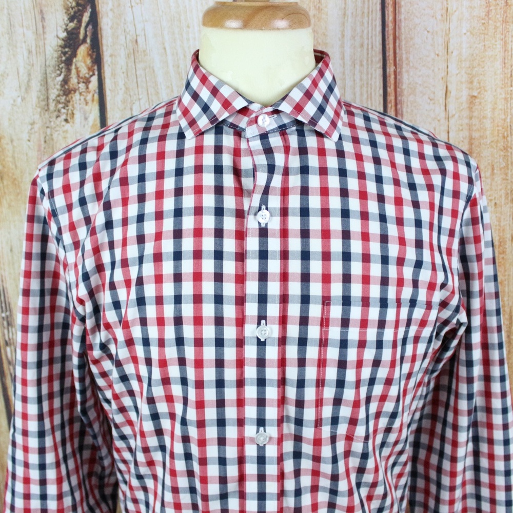 Bonobos Men's 16 Button Shirt Slim Fit Gingham